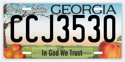 GA license plate CCJ3530