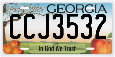 GA license plate CCJ3532