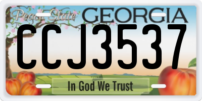 GA license plate CCJ3537