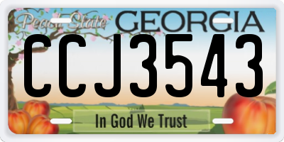 GA license plate CCJ3543