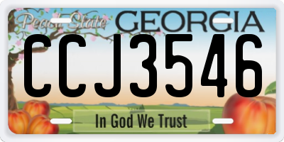 GA license plate CCJ3546