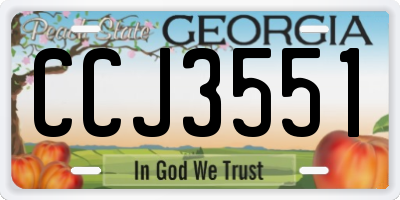 GA license plate CCJ3551