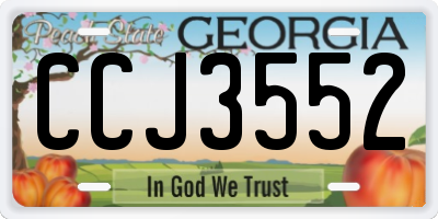GA license plate CCJ3552