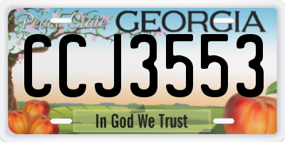 GA license plate CCJ3553