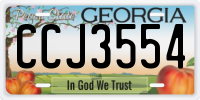 GA license plate CCJ3554