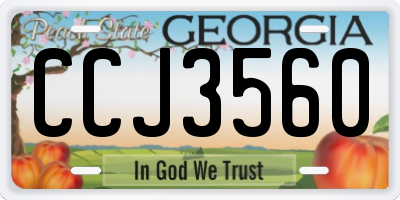 GA license plate CCJ3560