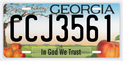 GA license plate CCJ3561