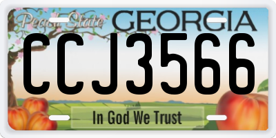 GA license plate CCJ3566