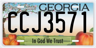 GA license plate CCJ3571