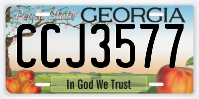 GA license plate CCJ3577