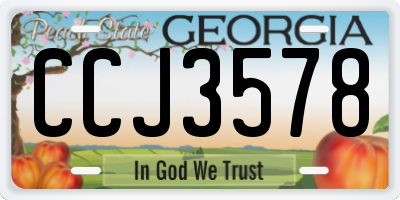 GA license plate CCJ3578