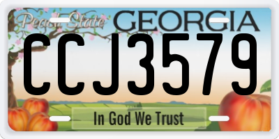 GA license plate CCJ3579