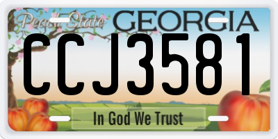 GA license plate CCJ3581