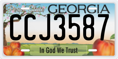 GA license plate CCJ3587