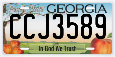 GA license plate CCJ3589