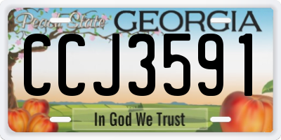 GA license plate CCJ3591