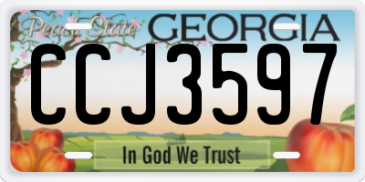 GA license plate CCJ3597