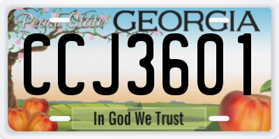 GA license plate CCJ3601