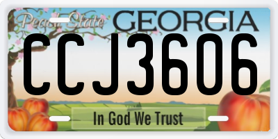 GA license plate CCJ3606