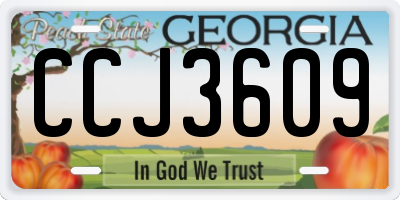 GA license plate CCJ3609