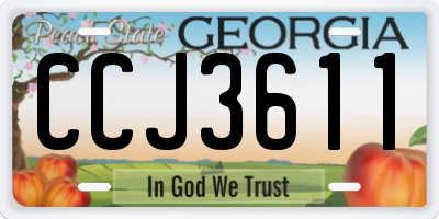 GA license plate CCJ3611