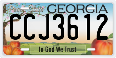 GA license plate CCJ3612