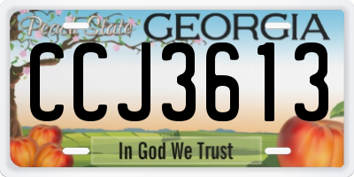 GA license plate CCJ3613