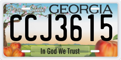 GA license plate CCJ3615