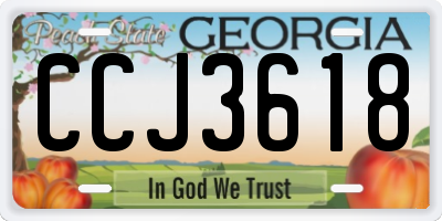 GA license plate CCJ3618