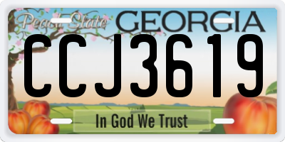 GA license plate CCJ3619