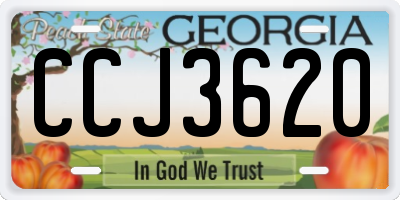 GA license plate CCJ3620