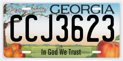 GA license plate CCJ3623
