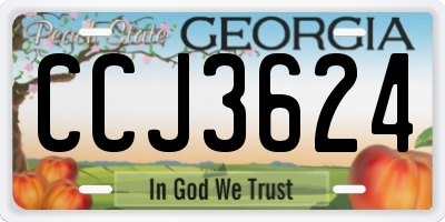GA license plate CCJ3624