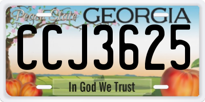 GA license plate CCJ3625
