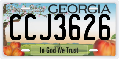 GA license plate CCJ3626