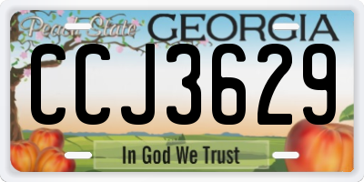 GA license plate CCJ3629