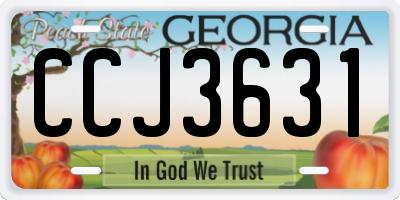 GA license plate CCJ3631