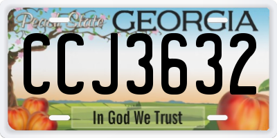 GA license plate CCJ3632