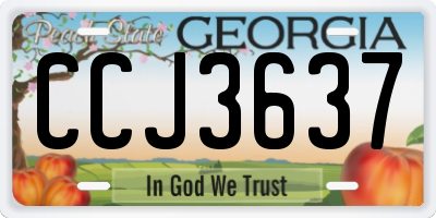 GA license plate CCJ3637