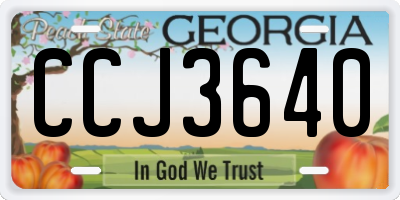 GA license plate CCJ3640