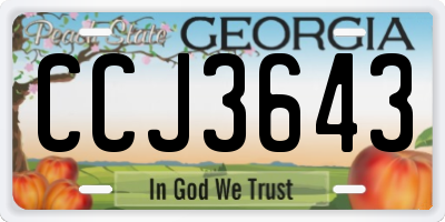 GA license plate CCJ3643
