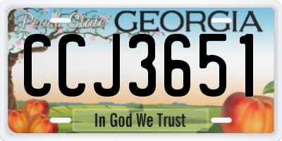 GA license plate CCJ3651
