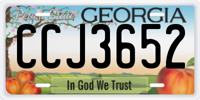 GA license plate CCJ3652