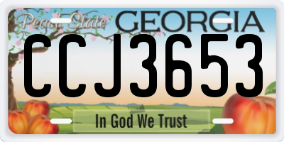 GA license plate CCJ3653