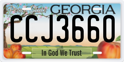 GA license plate CCJ3660