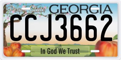 GA license plate CCJ3662