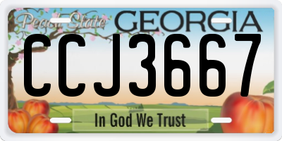 GA license plate CCJ3667