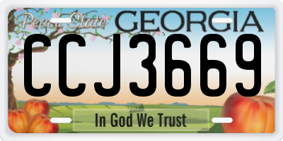 GA license plate CCJ3669