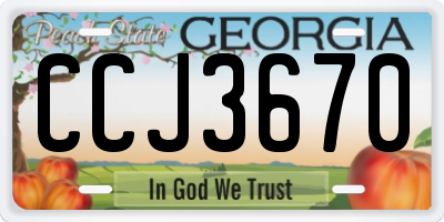 GA license plate CCJ3670