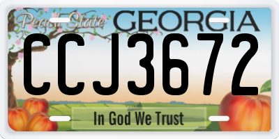 GA license plate CCJ3672